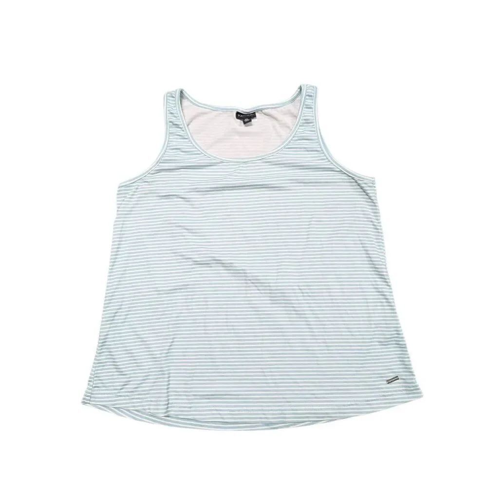 Tahari Sleeveless Blue and White Striped Tank Women's L